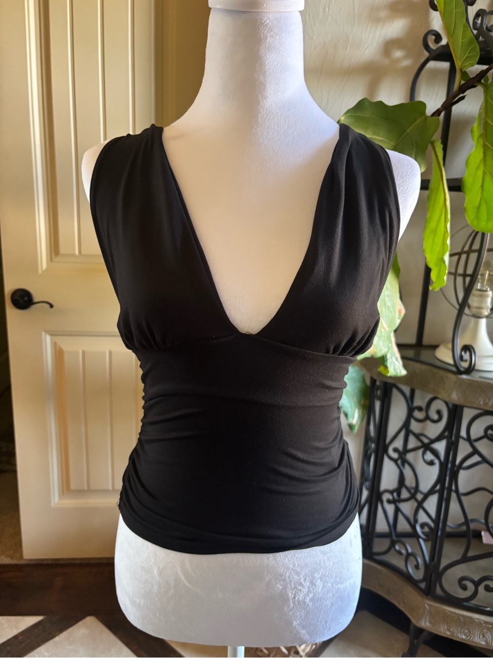 Urban Outfitters Black Deep V-Neck Sleeveless Camisole
